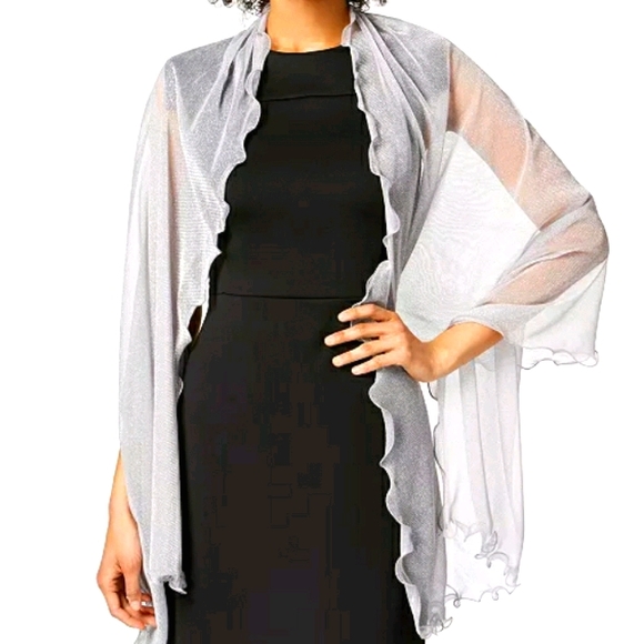 INC International Concepts Accessories - INC Ruffle-Edge Metallic Evening Wrap